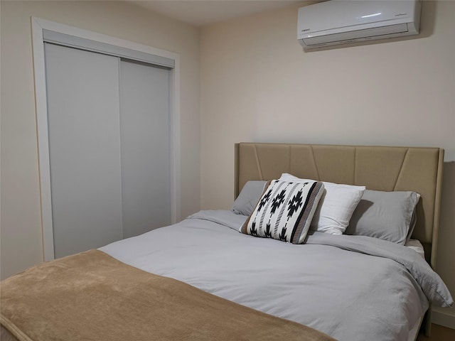 7 Fayer Ct, Phillipsport, NY 12769 - bedroom with a wall mounted AC and a closet