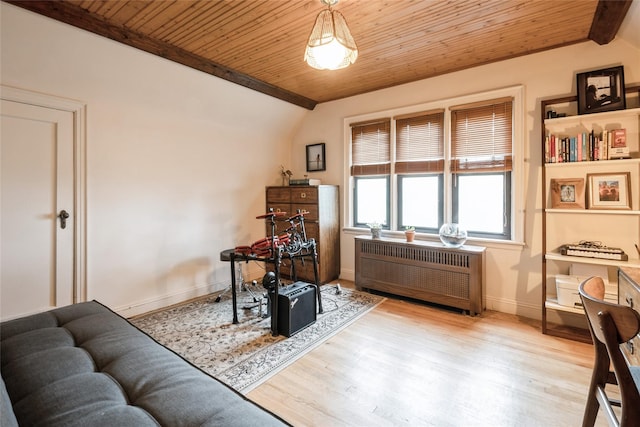 25 Cliffside Dr, Yonkers, NY 10710 - office space featuring radiator, wood finished floors, and wood ceiling