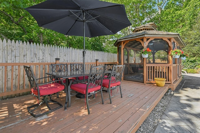 26 Wilson St, Port Jefferson Station, NY 11776 - deck featuring outdoor dining space and a gazebo