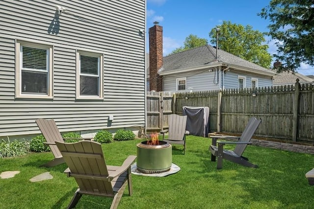 2660 Rosebud Ave, Merrick, NY 11566 - view of yard featuring an outdoor fire pit