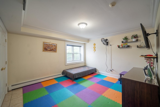 580 Valley Ave, Yonkers, NY 10703 - game room with baseboard heating and ornamental molding