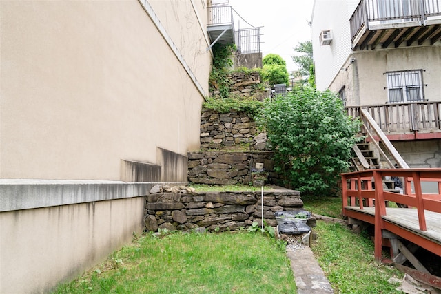 580 Valley Ave, Yonkers, NY 10703 - view of yard with a deck and stairway