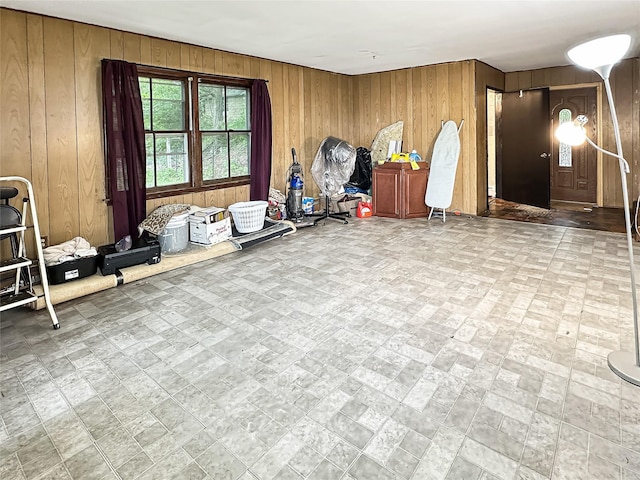 9 Church St, Hyde Park, NY 12538 - miscellaneous room featuring wood walls and brick patterned floors