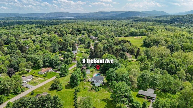 9 Ireland Ave, Wappingers Falls, NY 12590 - bird's eye view of a heavily wooded area and a mountain backdrop