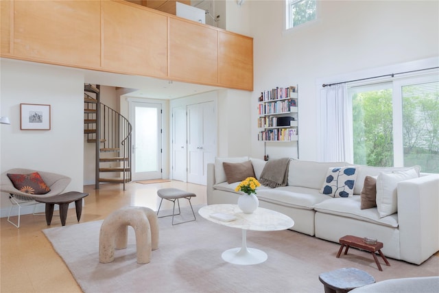 24 Jolliffe Ln, Congers, NY 10920 - living area with stairs and a towering ceiling