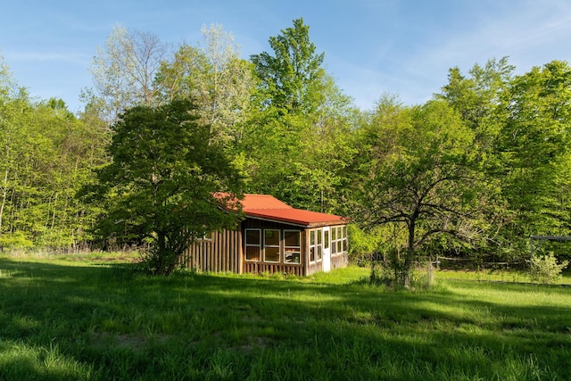 285 County Road 20, Cairo, NY 12413 - view of yard with a wooded view and a sunroom