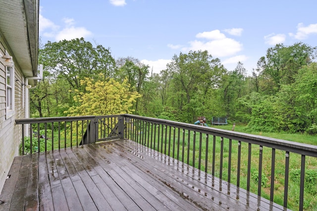 22 Rosio Ln, Modena, NY 12548 - wooden terrace featuring a trampoline and a lawn