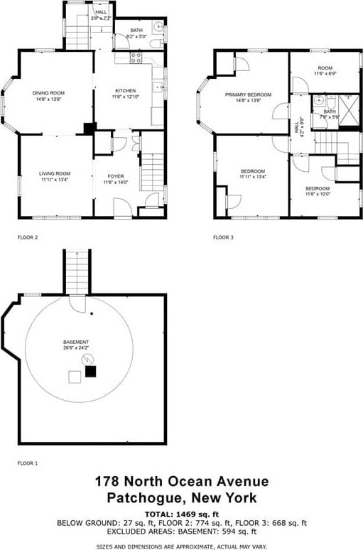 178 N Ocean Ave, Patchogue, NY 11772 - floor plan / room layout