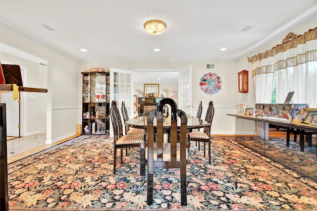 249 Park Ave, Eastchester, NY 10709 - dining area featuring ornamental molding, baseboards, and recessed lighting