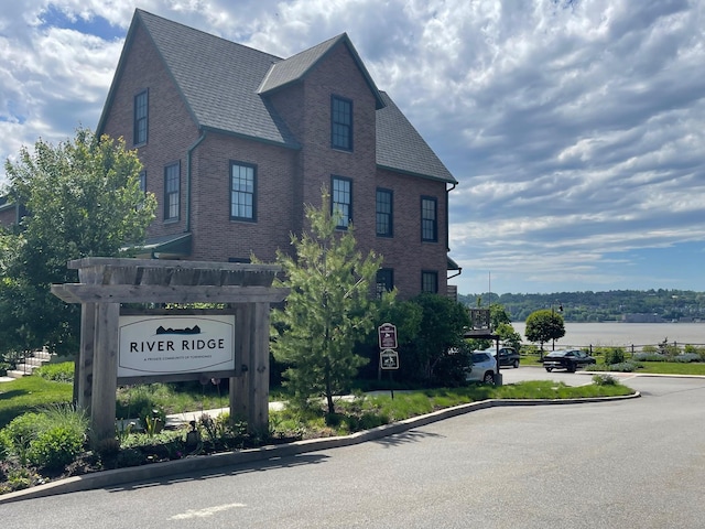 view of community sign