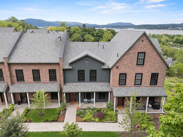 17 River Ridge Court, Beacon, NY 12508 - view of property featuring a mountain view, covered porch, and brick siding