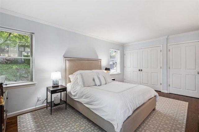 216 Purchase St Unit A, Rye, NY 10580 - bedroom with wood finished floors, ornamental molding, and baseboards
