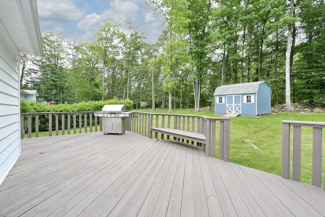 19 Verona Ct, New City, NY 10956 - deck featuring a grill, a lawn, and view of wooded area