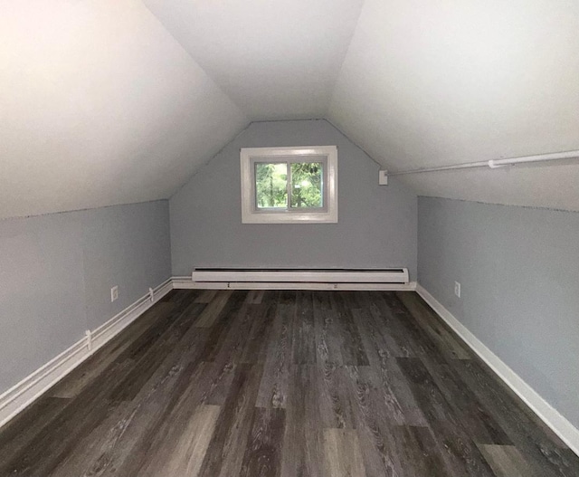 284 Titusville Rd, Poughkeepsie, NY 12603 - additional living space featuring wood finished floors, a baseboard radiator, lofted ceiling, and baseboards