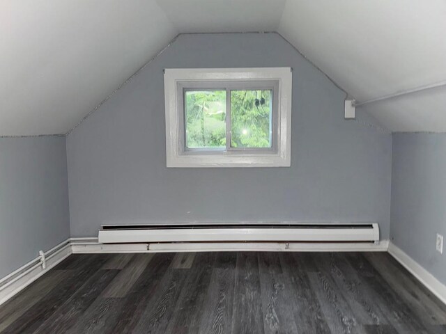 284 Titusville Rd, Poughkeepsie, NY 12603 - bonus room with wood finished floors, a baseboard radiator, lofted ceiling, and baseboards