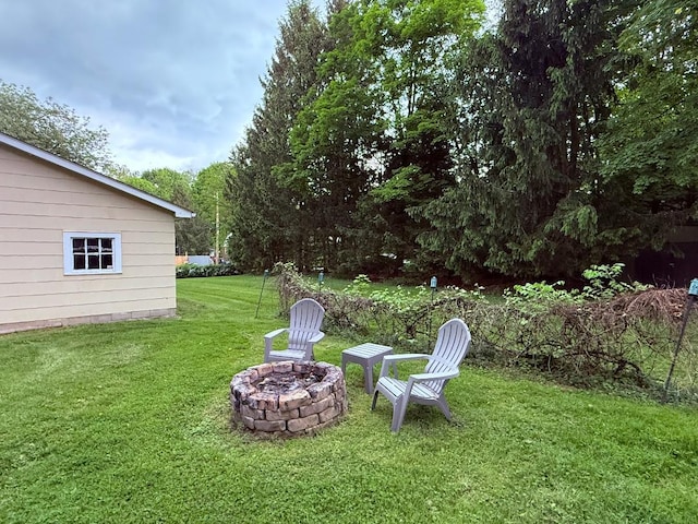 284 Titusville Rd, Poughkeepsie, NY 12603 - view of grassy yard featuring a fire pit