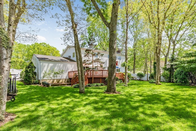 18 Stuyvesant Cir E, East Setauket, NY 11733 - view of yard featuring a deck