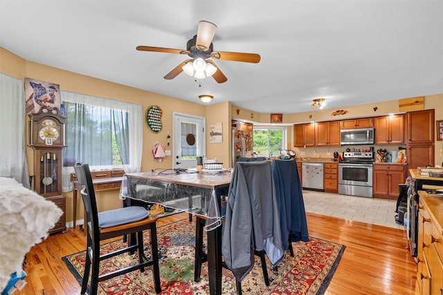 448 Old Mountain Rd, Port Jervis, NY 12771 - dining room featuring ceiling fan and light wood-style flooring