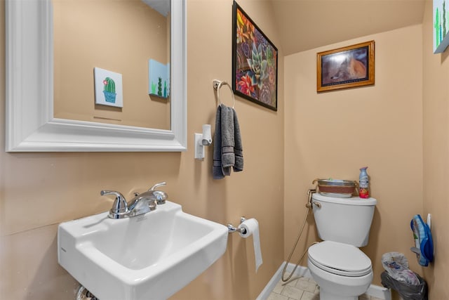 448 Old Mountain Rd, Port Jervis, NY 12771 - half bath featuring toilet, a sink, baseboards, and tile patterned floors