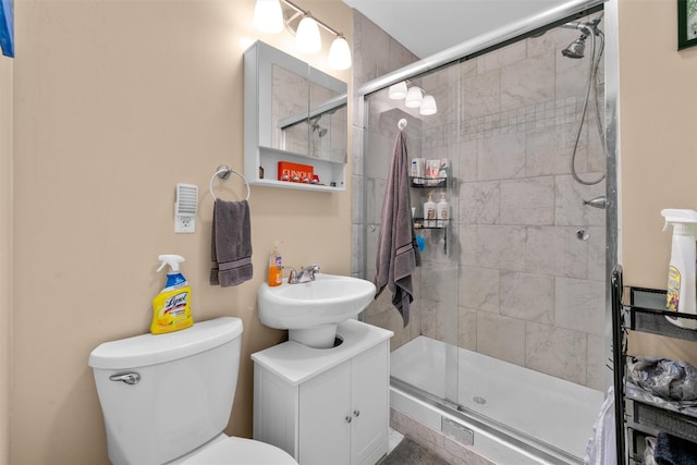 448 Old Mountain Rd, Port Jervis, NY 12771 - full bathroom featuring a stall shower, toilet, and a sink