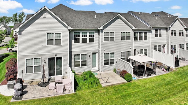 37 Lindentree Ln, Middletown, NY 10940 - rear view of house with a gazebo, a patio area, and roof with shingles