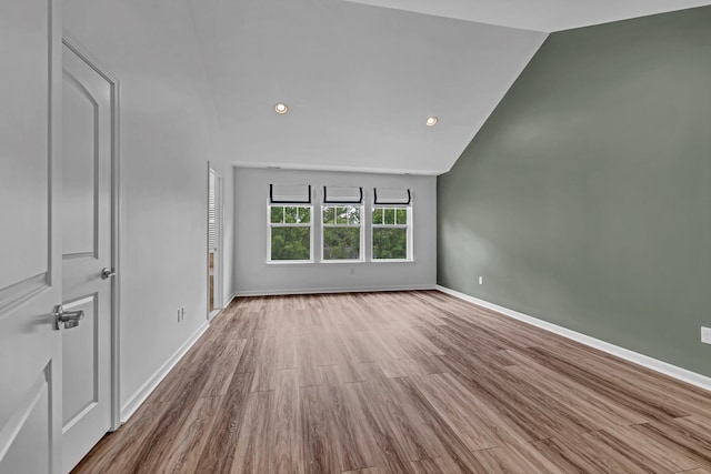 37 Lindentree Ln, Middletown, NY 10940 - spare room featuring vaulted ceiling, wood finished floors, baseboards, and recessed lighting