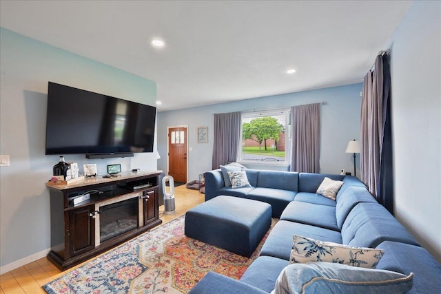 545 Mount Ave, West Babylon, NY 11704 - living room with recessed lighting and light wood-style flooring