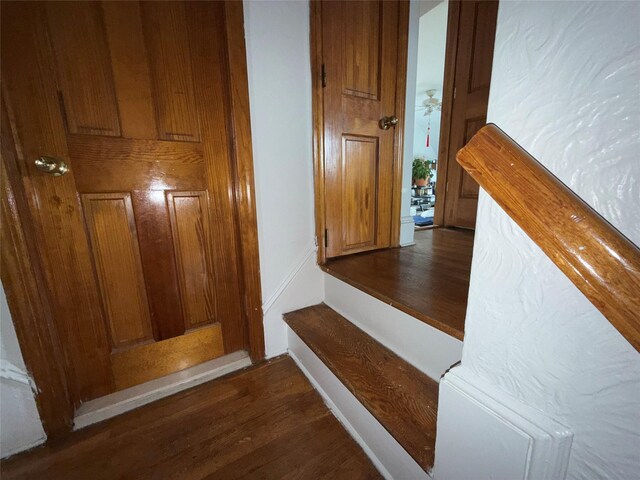34-08 Murray Ln, Flushing, NY 11354 - staircase with wood finished floors and baseboards