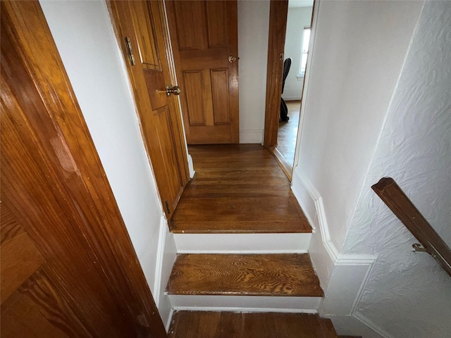 34-08 Murray Ln, Flushing, NY 11354 - staircase with wood finished floors and baseboards