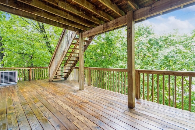 20 S St S, Highland Falls, NY 10928 - wooden terrace with stairs and cooling unit