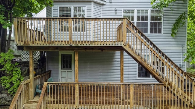 20 S St S, Highland Falls, NY 10928 - rear view of property featuring stairway and a wooden deck