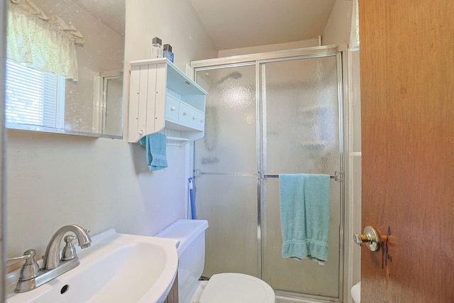 2 Mohican Rd, Newburgh, NY 12550 - bathroom with toilet, a sink, and a shower stall