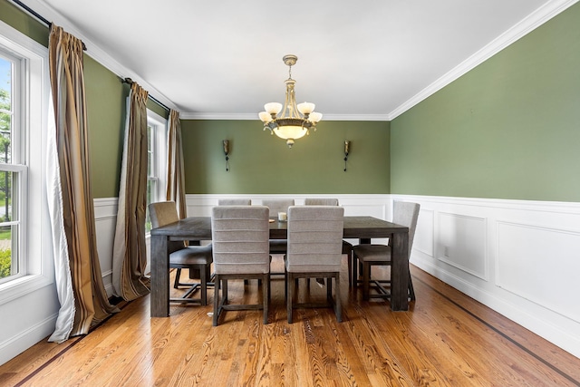 135 Ray Blvd, Poughkeepsie, NY 12603 - dining room with a chandelier, ornamental molding, wainscoting, and wood finished floors