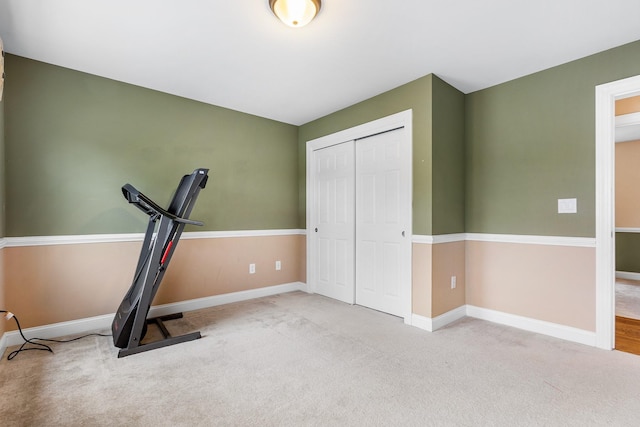 135 Ray Blvd, Poughkeepsie, NY 12603 - workout room with baseboards and carpet floors