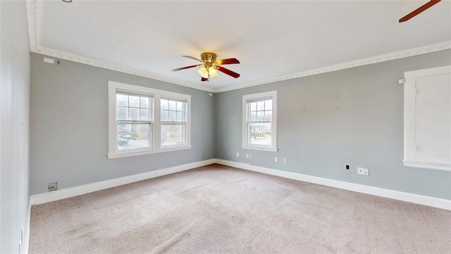 55 Teller Ave, Beacon, NY 12508 - carpeted empty room with ceiling fan, baseboards, and ornamental molding