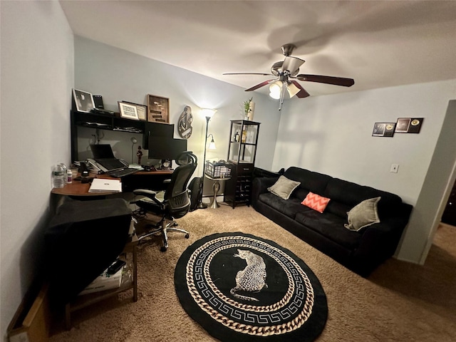 202 Doxbury Ln, Suffern, NY 10901 - home office featuring carpet flooring and a ceiling fan