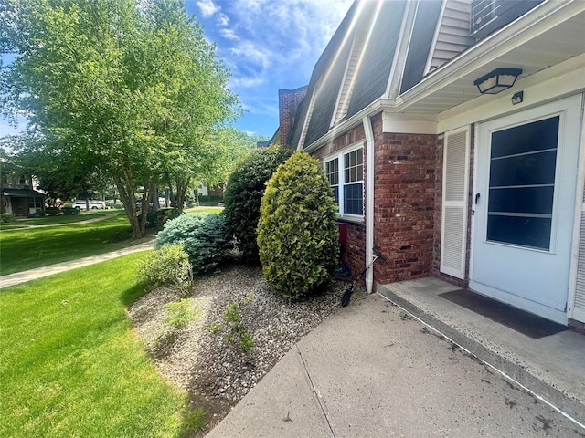 202 Doxbury Ln, Suffern, NY 10901 - entrance to property with brick siding and a yard