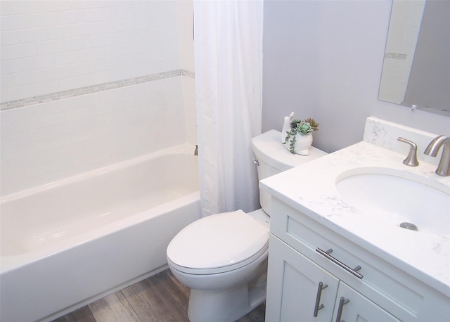 7 Laramie Ct Unit 7, Coram, NY 11727 - bathroom with toilet, wood finished floors, shower / bath combo, and vanity