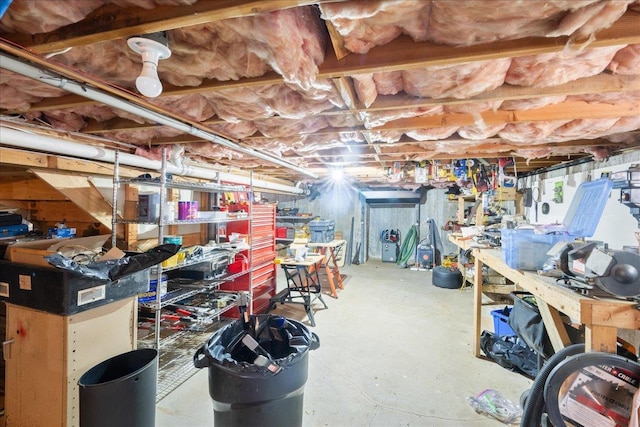 2 Moor Ln, East Patchogue, NY 11772 - unfinished below grade area featuring a workshop area