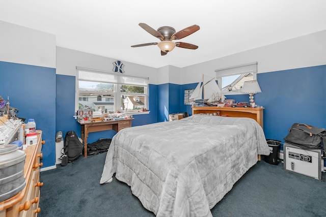 1450 Tadmor St, Merrick, NY 11566 - bedroom with carpet, a ceiling fan, and baseboards