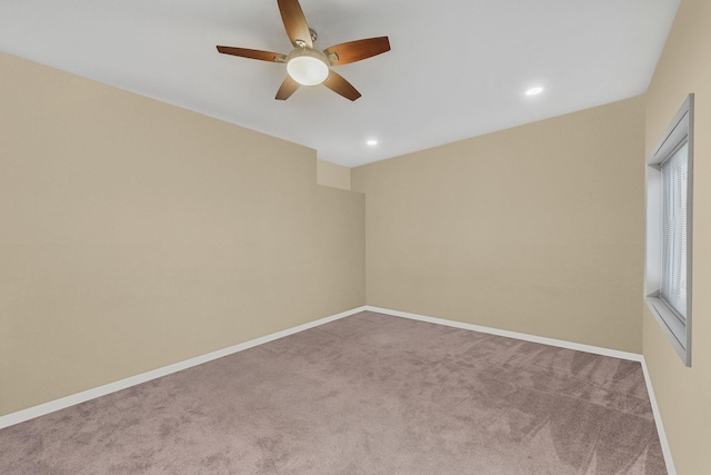 1817 Lincoln Ave, Holbrook, NY 11741 - unfurnished room featuring ceiling fan, carpet flooring, and recessed lighting