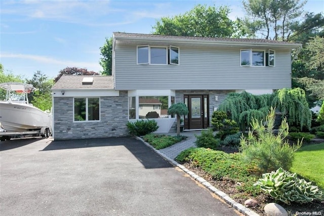 14 Cornfield Ln, Commack, NY 11725 - view of front facade with stone siding