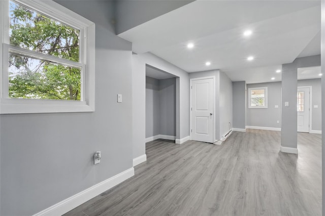 809 Broadway Unit 9W, Ulster Park, NY 12487 - spare room with baseboards, light wood-style floors, and recessed lighting