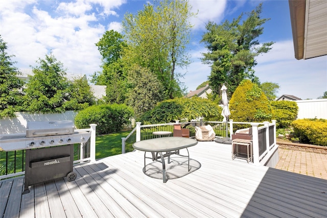 18 Hamilton St, Farmingdale, NY 11735 - wooden deck featuring area for grilling