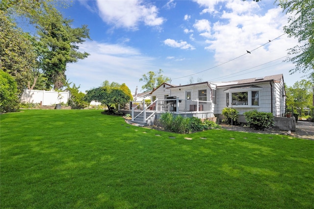 18 Hamilton St, Farmingdale, NY 11735 - view of yard with a wooden deck