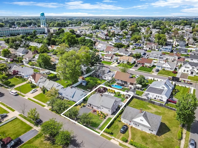 51 Pewter Ln, Hicksville, NY 11801 - aerial perspective of suburban area featuring property parcel outlined