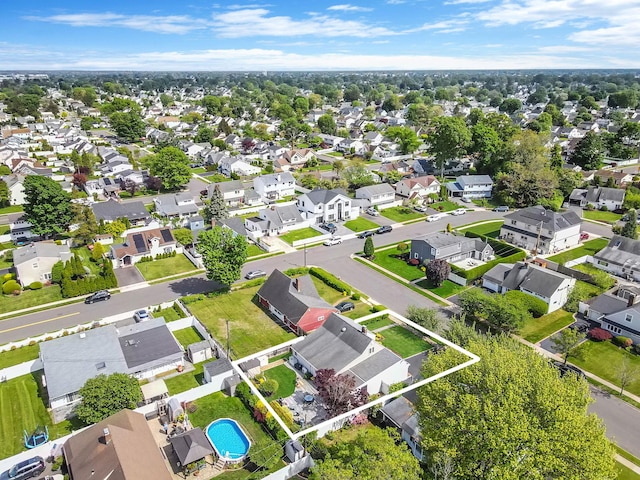 51 Pewter Ln, Hicksville, NY 11801 - aerial perspective of suburban area with a pool