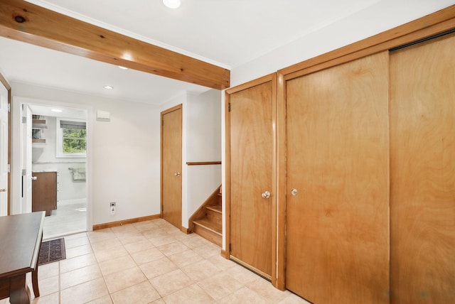 7 Adele Ct, Montrose, NY 10567 - unfurnished bedroom featuring baseboards, recessed lighting, multiple closets, ensuite bathroom, and light tile patterned floors