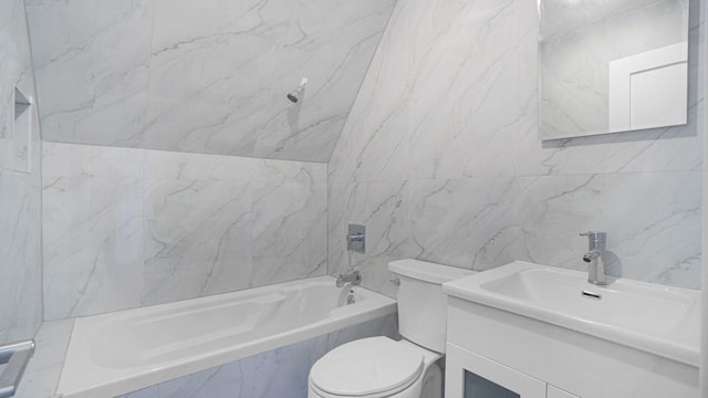 3964 Duryea Ave, Bronx, NY 10466 - full bath featuring tile walls, toilet, vanity, and bathing tub / shower combination