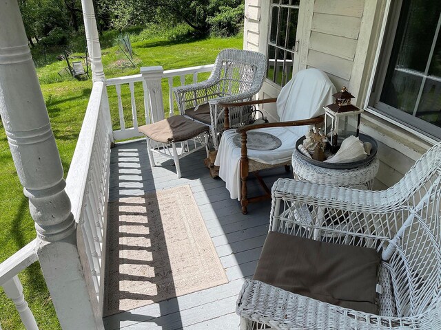 12 Henderson Rd, Hankins, NY 12741 - wooden porch featuring a lawn